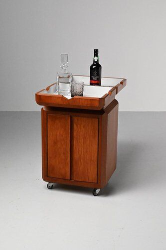 Teak Fliptop Bar Cart