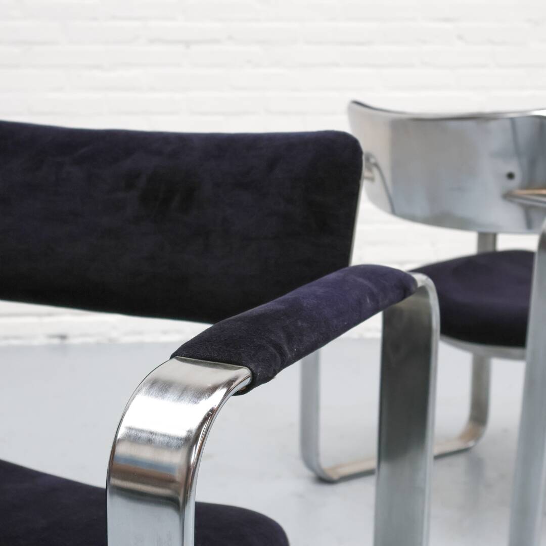 Lot de 4 chaises argentées Eero Aarnio