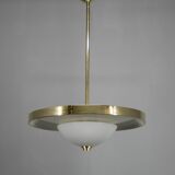 Lustre Bauhaus en laiton de Franta Anyz, 1930, restauré