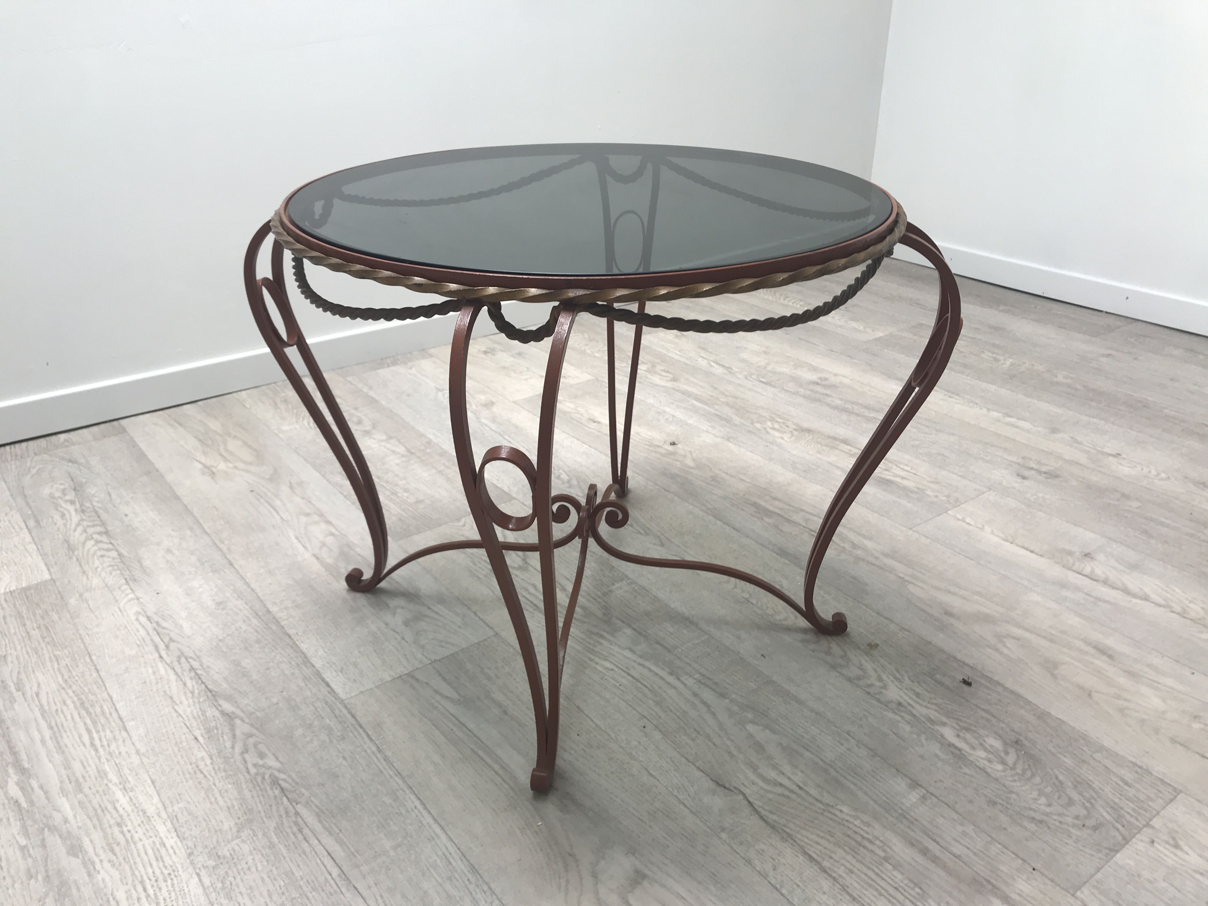 Table basse fer forge ronde art deco | Selency