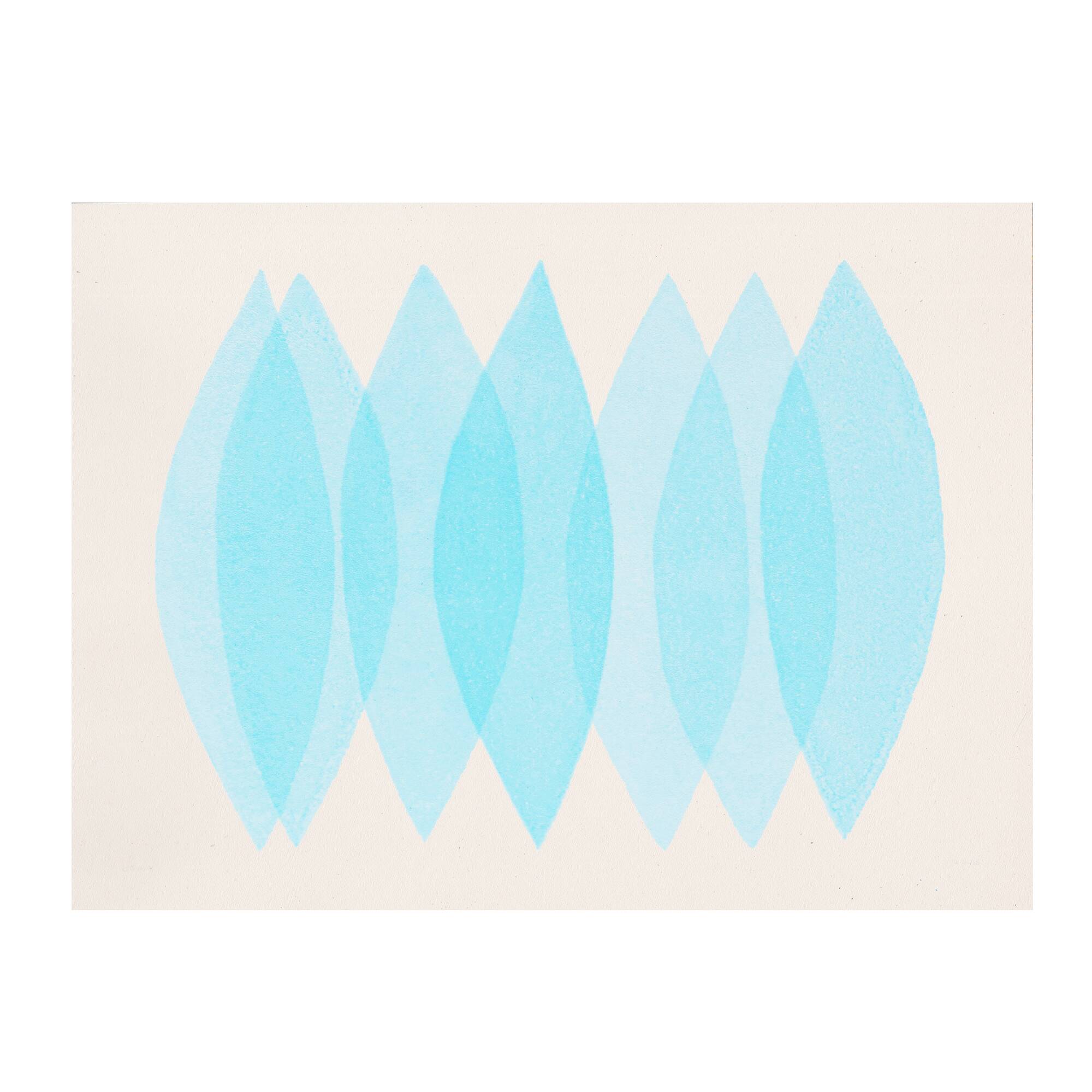 Abstract painting 30x40cm illustration glacier blue signed eawy
