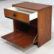 Pair of bedside table in teak and black lacquer design 60s