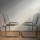 Pair of G. Rinaldi metal/chrome chairs