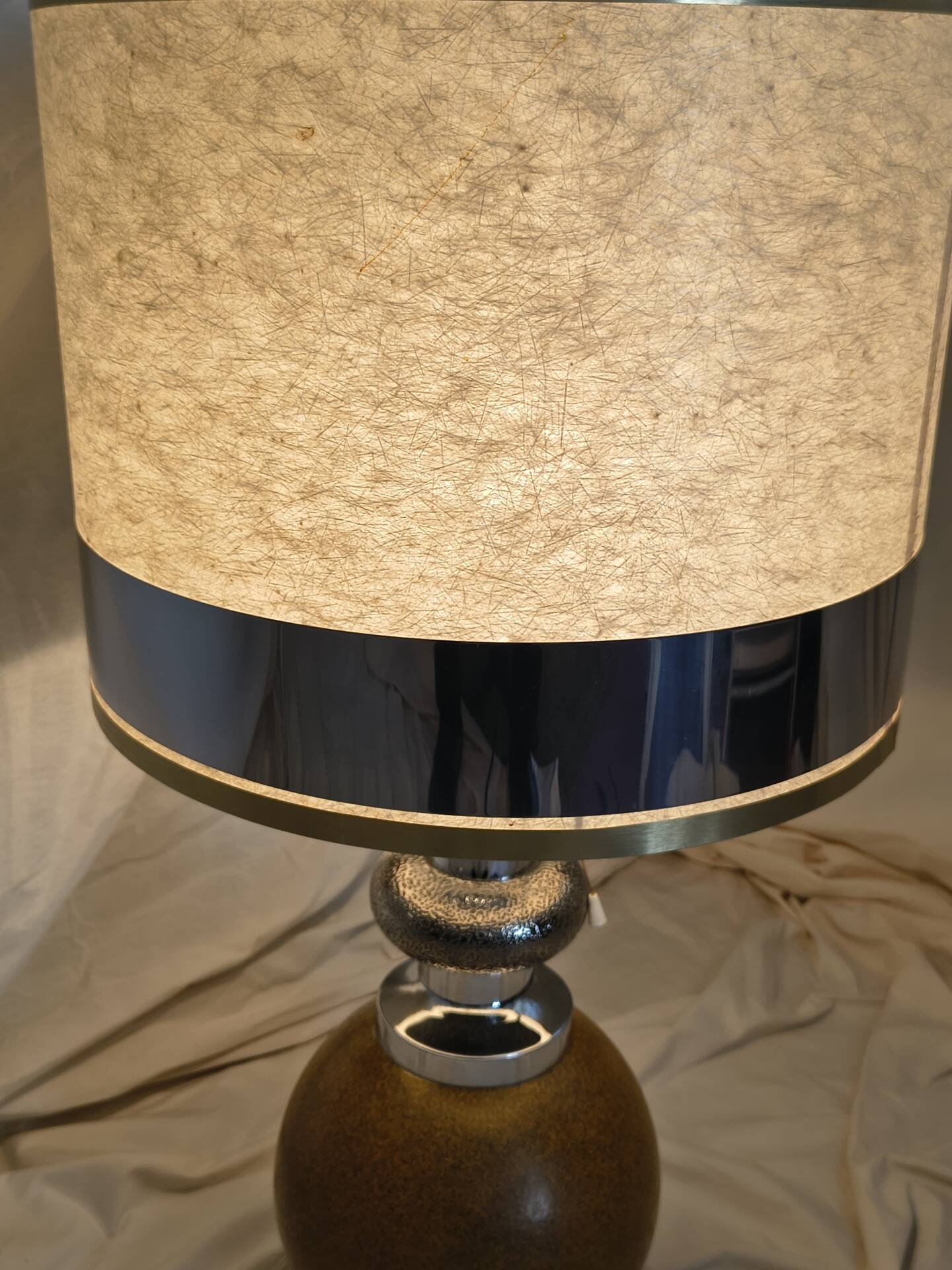 Vintage 1970 metal and ceramic lamp