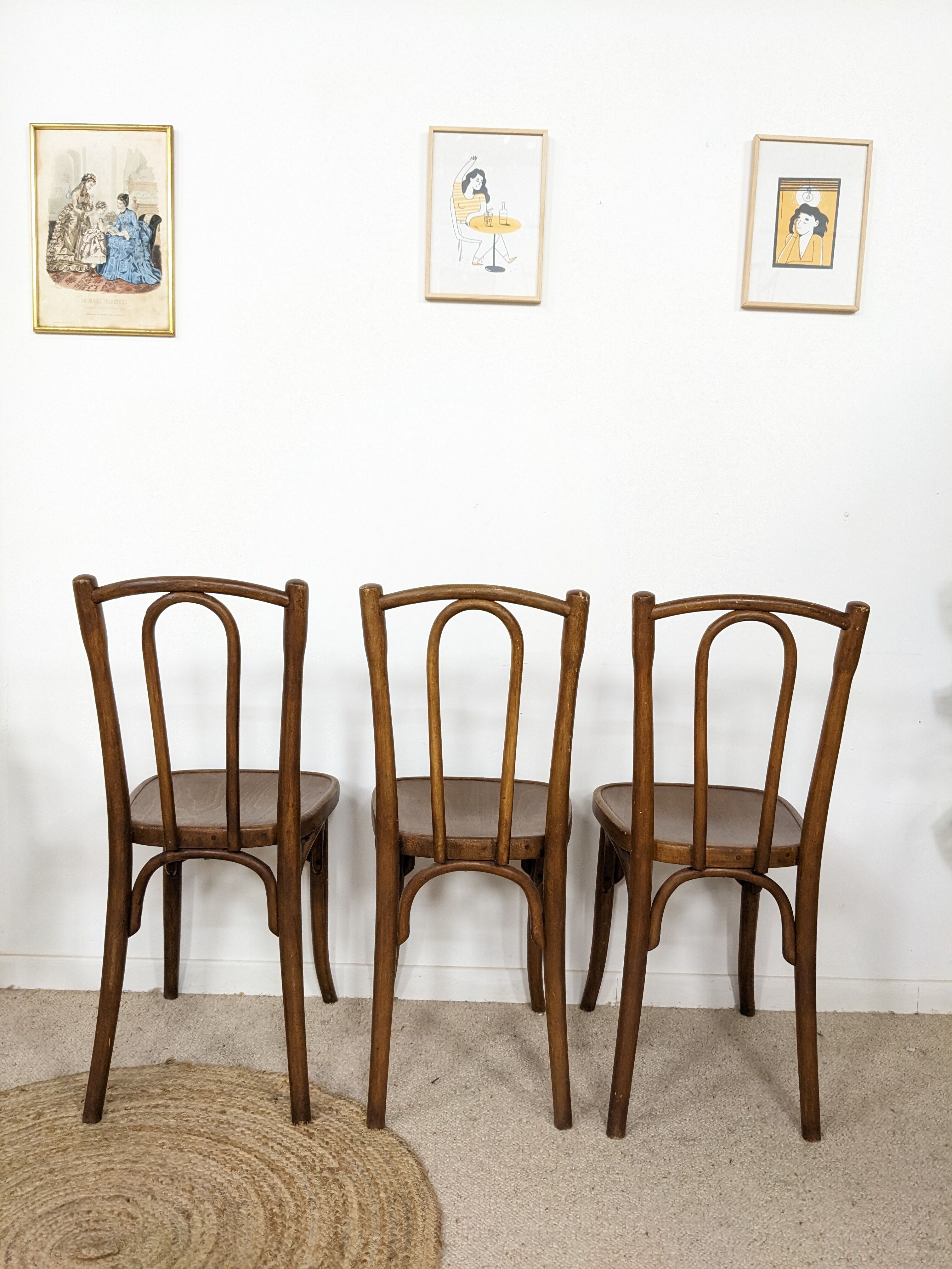 3 bistro chairs