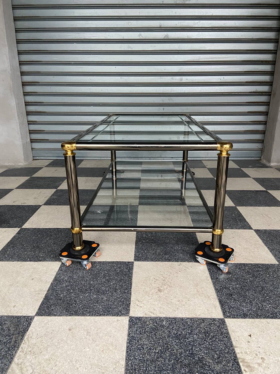 Vintage glass coffee table