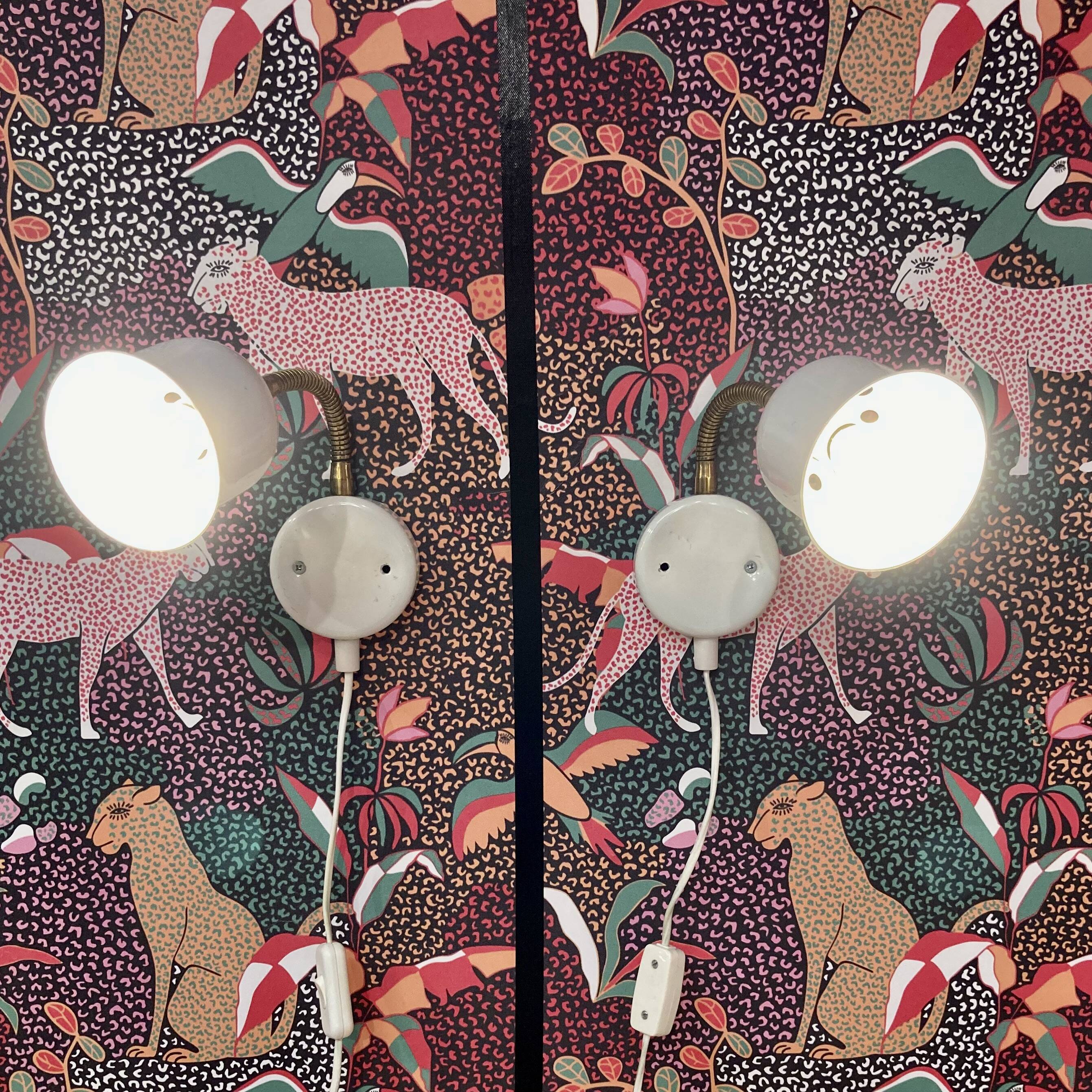 Pair of modular wall lights Scandinavian design 1960.