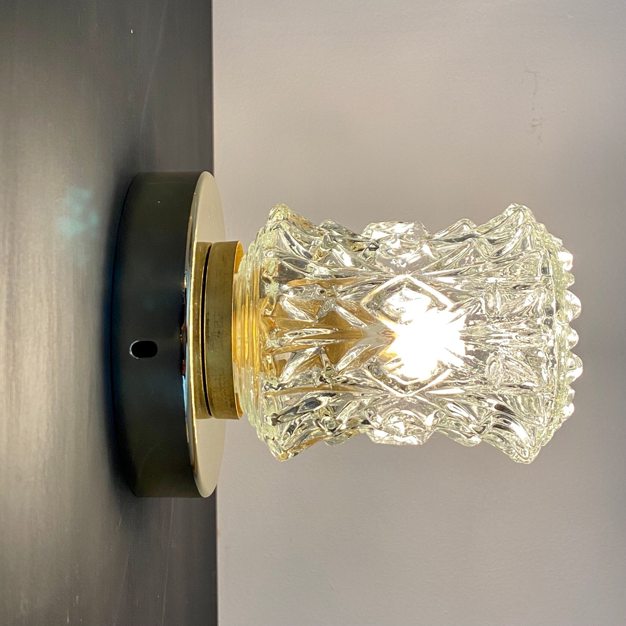 Vintage glass globe wall lamp