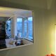 Vintage aluminum 77cm square mirror