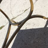 Bronze swan low table and pearl green marble 1950s
