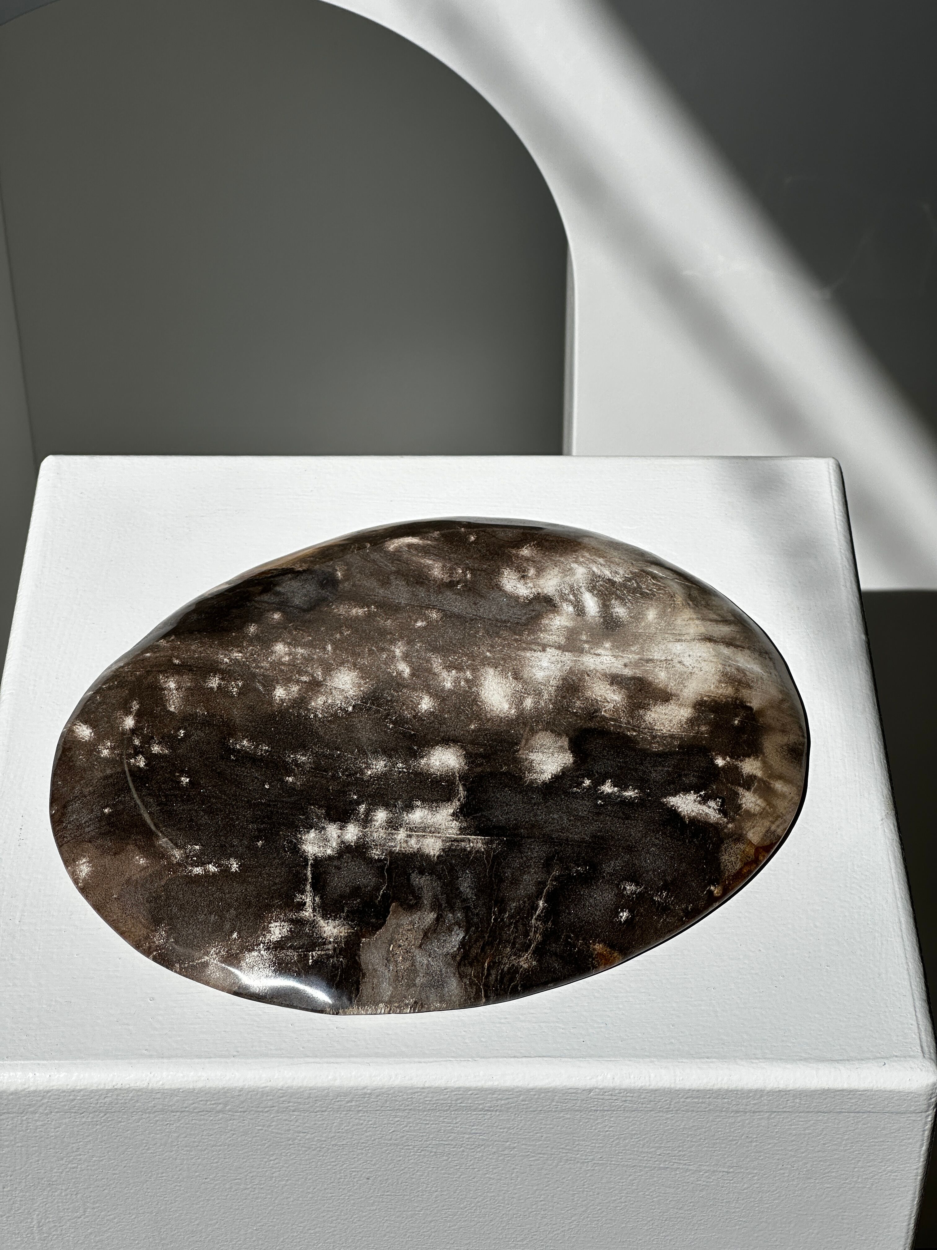 Dish in petrified wood