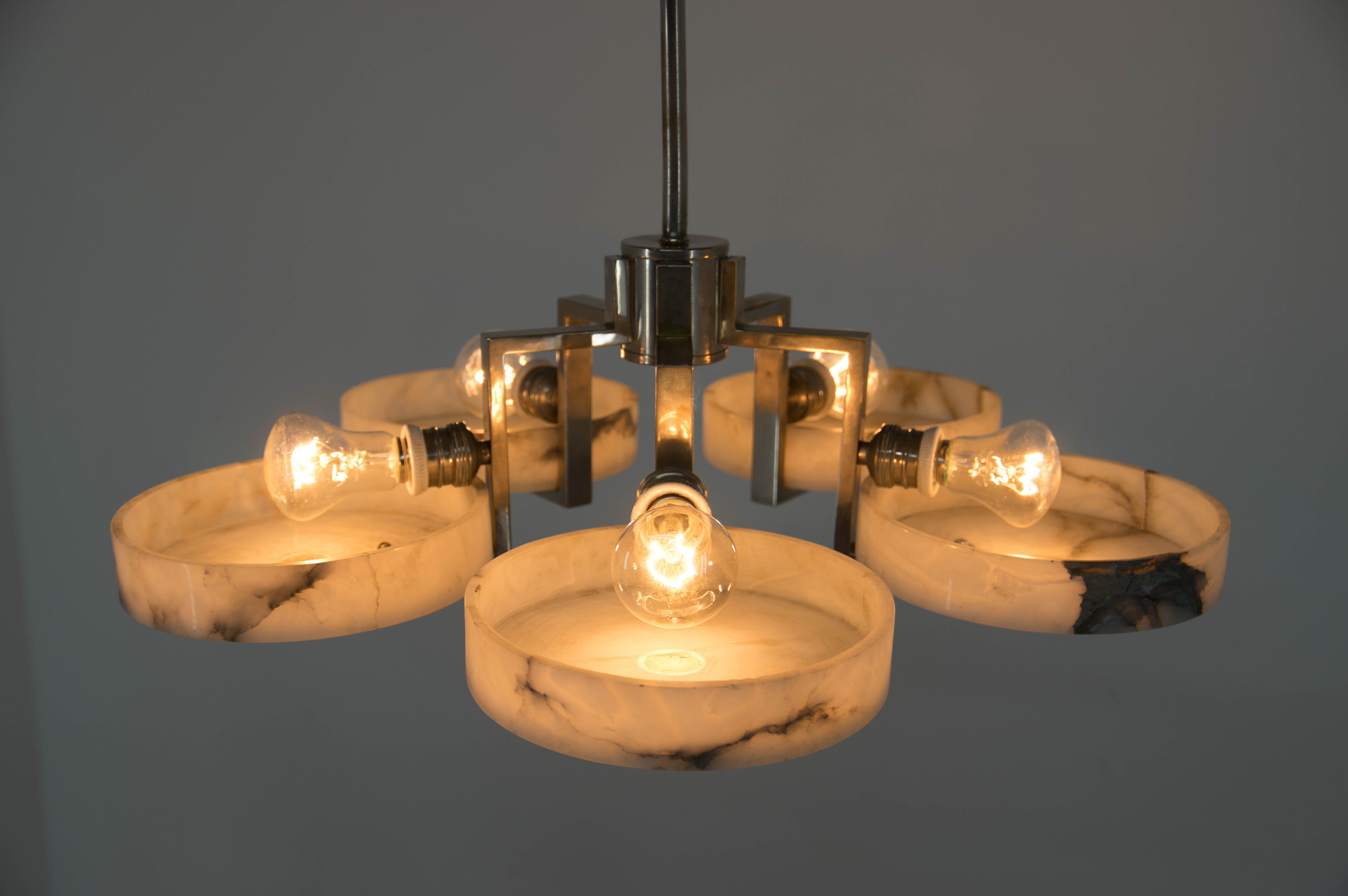 Marble art deco chandelier, 1930
