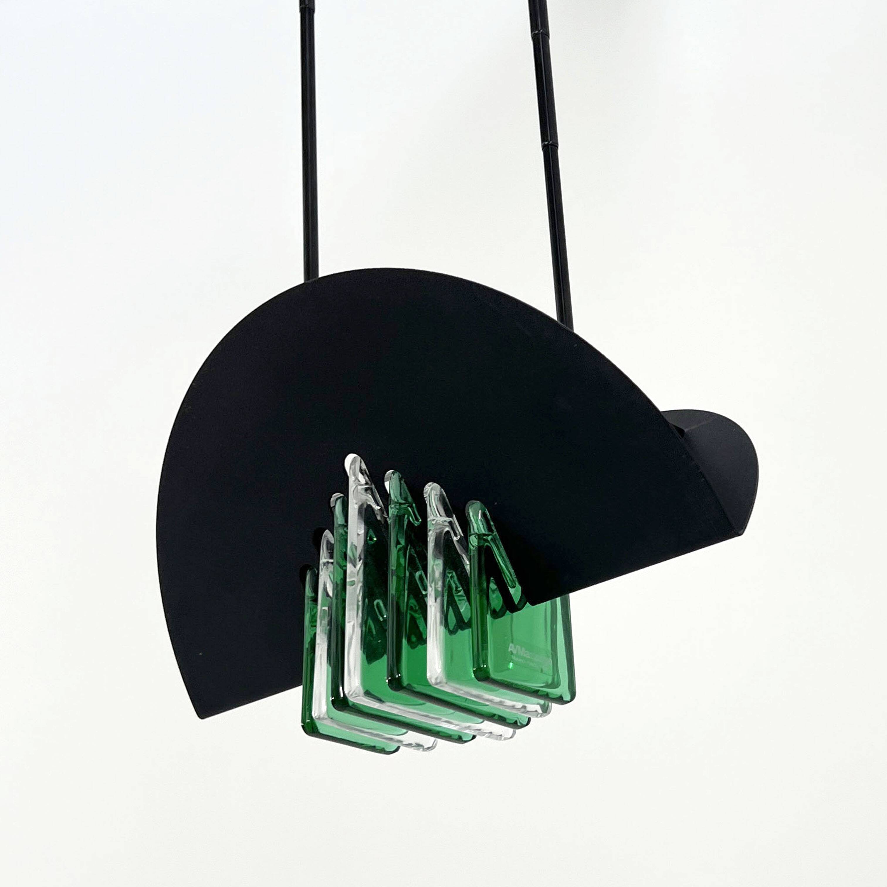 Green and White Murano Glass Pendant Light by Mazzega, 1970