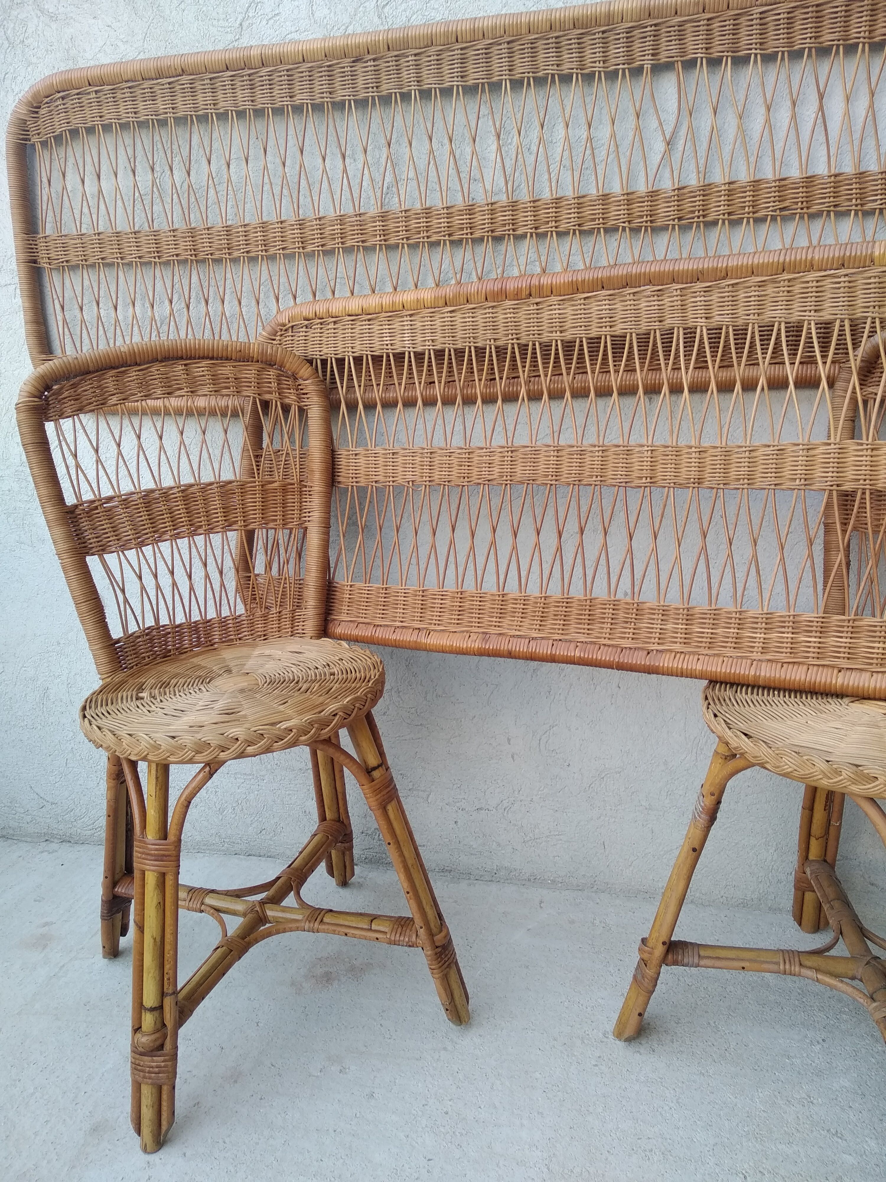 Vintage rattan headboard