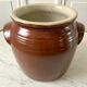 Pot cover saloir in artisanal sandstone signed 60s