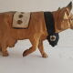 Carved and painted wooden cow