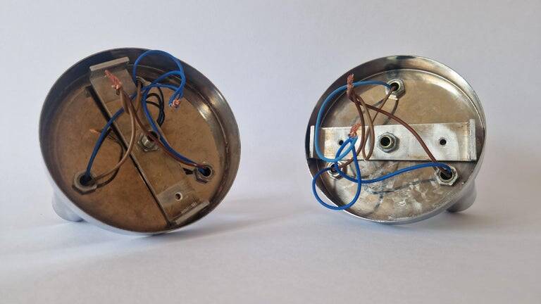 Set of Two Wall Lamps, Flush Mount, Sputnik, Space Age, Italy, 1970s