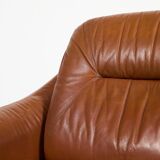Sculptural Italian design leather lounge chair from 1960’s