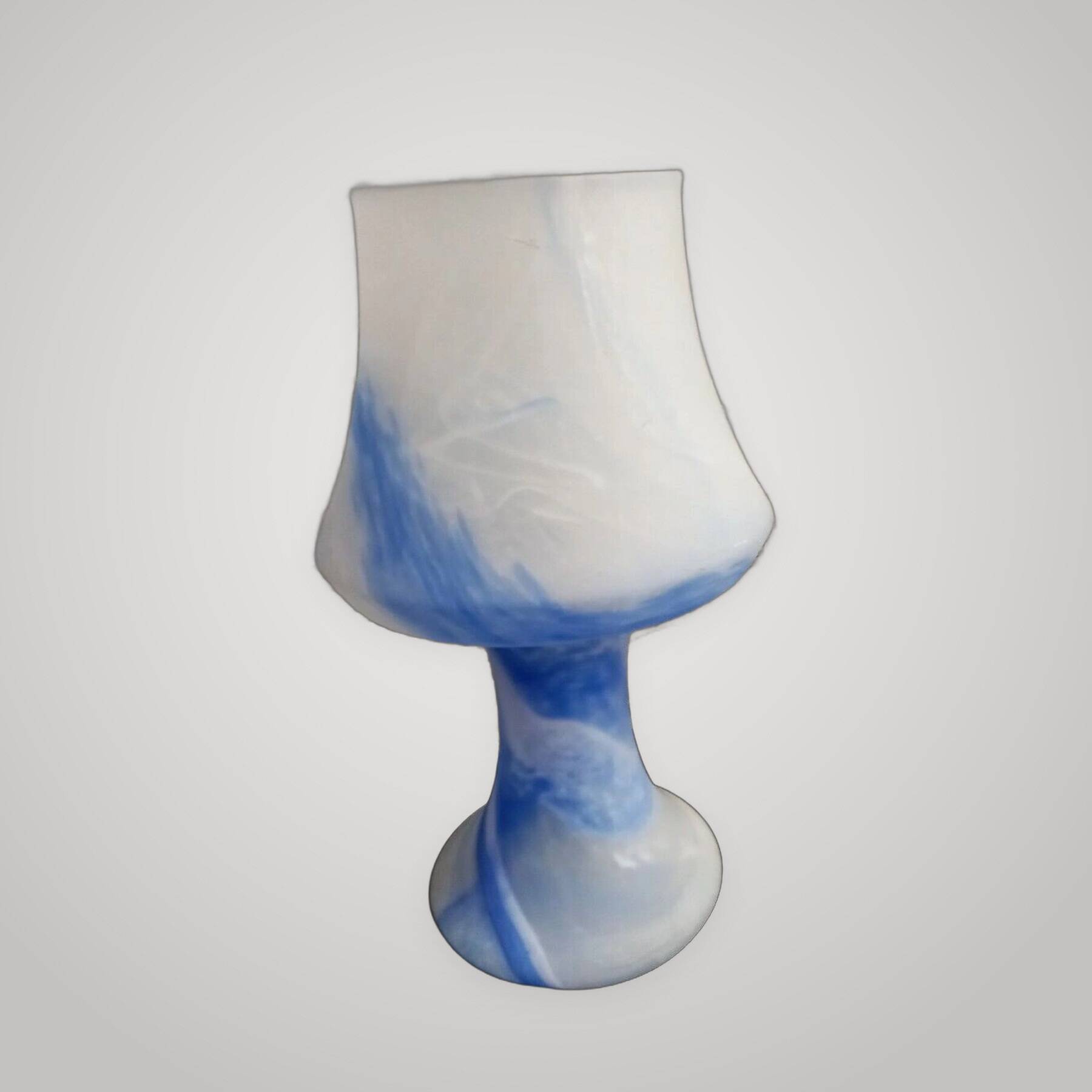 Vintage Murano Opaline Mushroom Lamp with Tinsel Diffuser? Blu Table