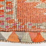 3x12 Soft Orange & Pink Handwoven Geometric Pattern Turkish Runner,87x352Cm