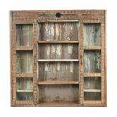 Patinated wooden wall window