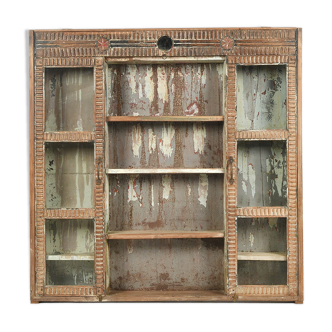 Patinated wooden wall window