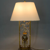 Crystal parrot table lamp, 1970s