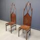 Pair of gothic french high back side chairs, 1960s