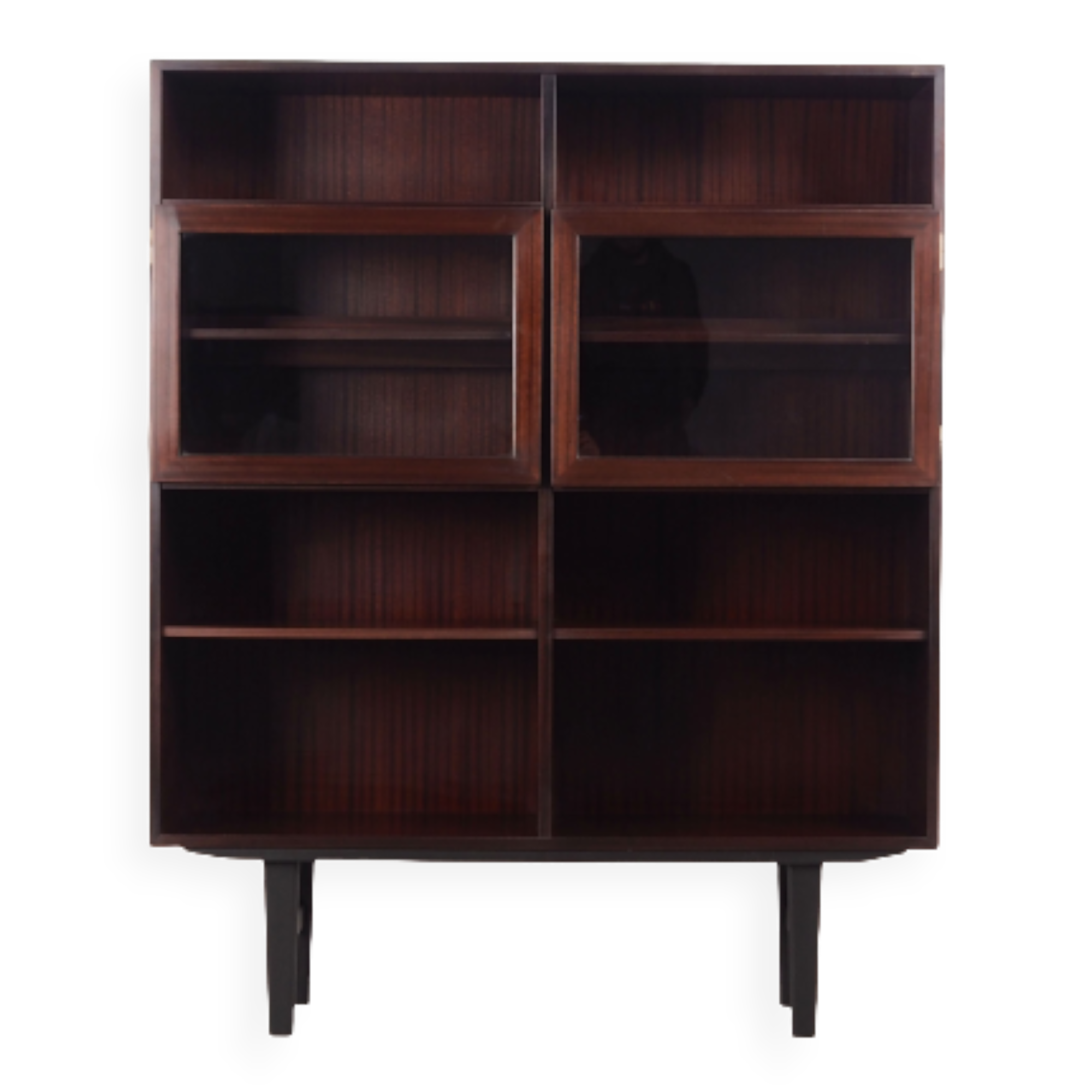 Bibliothèque en acajou, design danois, années 1970, fabriquée par Omann Jun