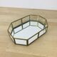 Brass, glass, vintage mirror catch-all tray.