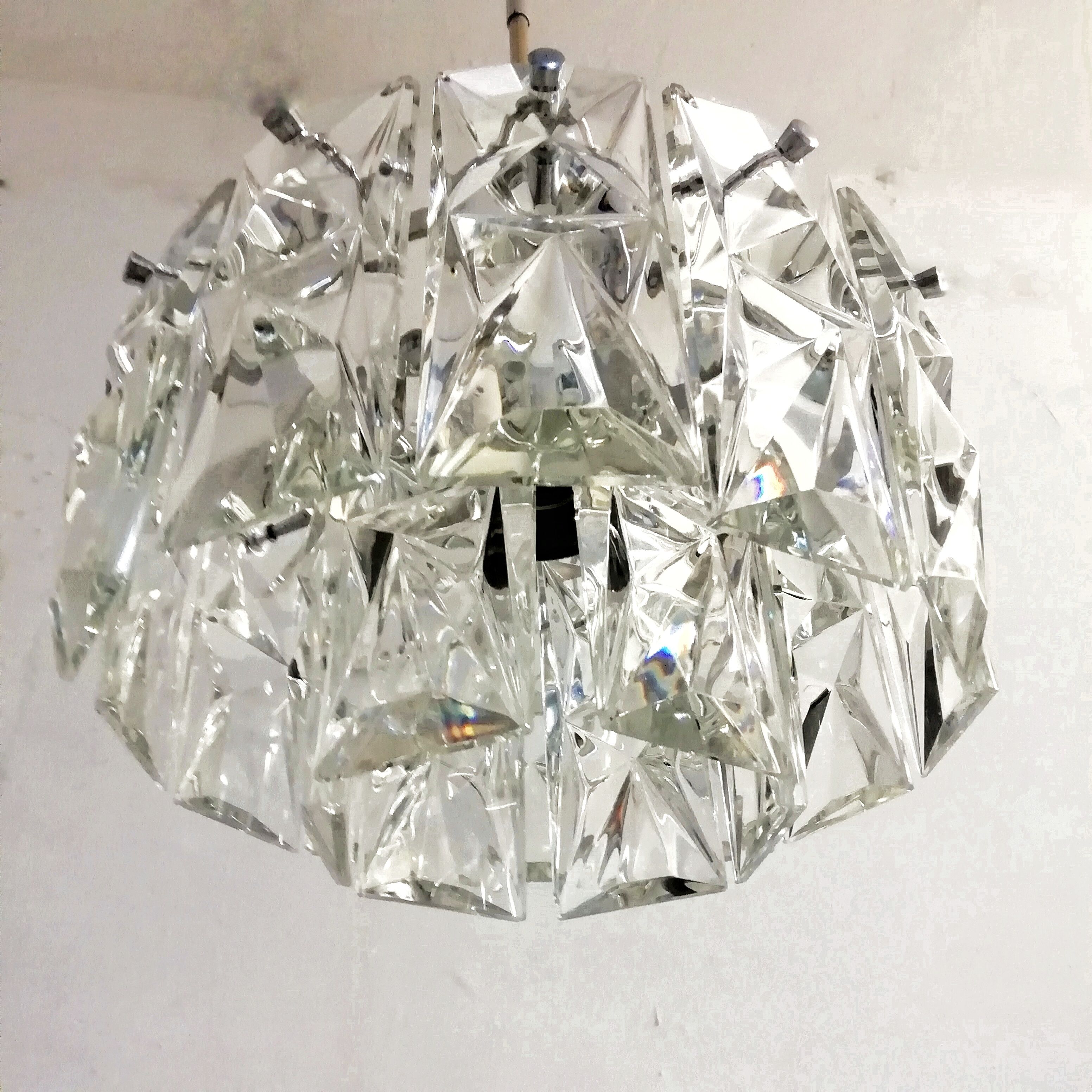Kinkeldey glass ceiling lamp. 1970s