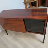 Small rosewood bar lounge sideboard with compass legs