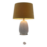 Pineapple Porcelain Table Lamp with Iridescent Glaze and Gold by Capodimont