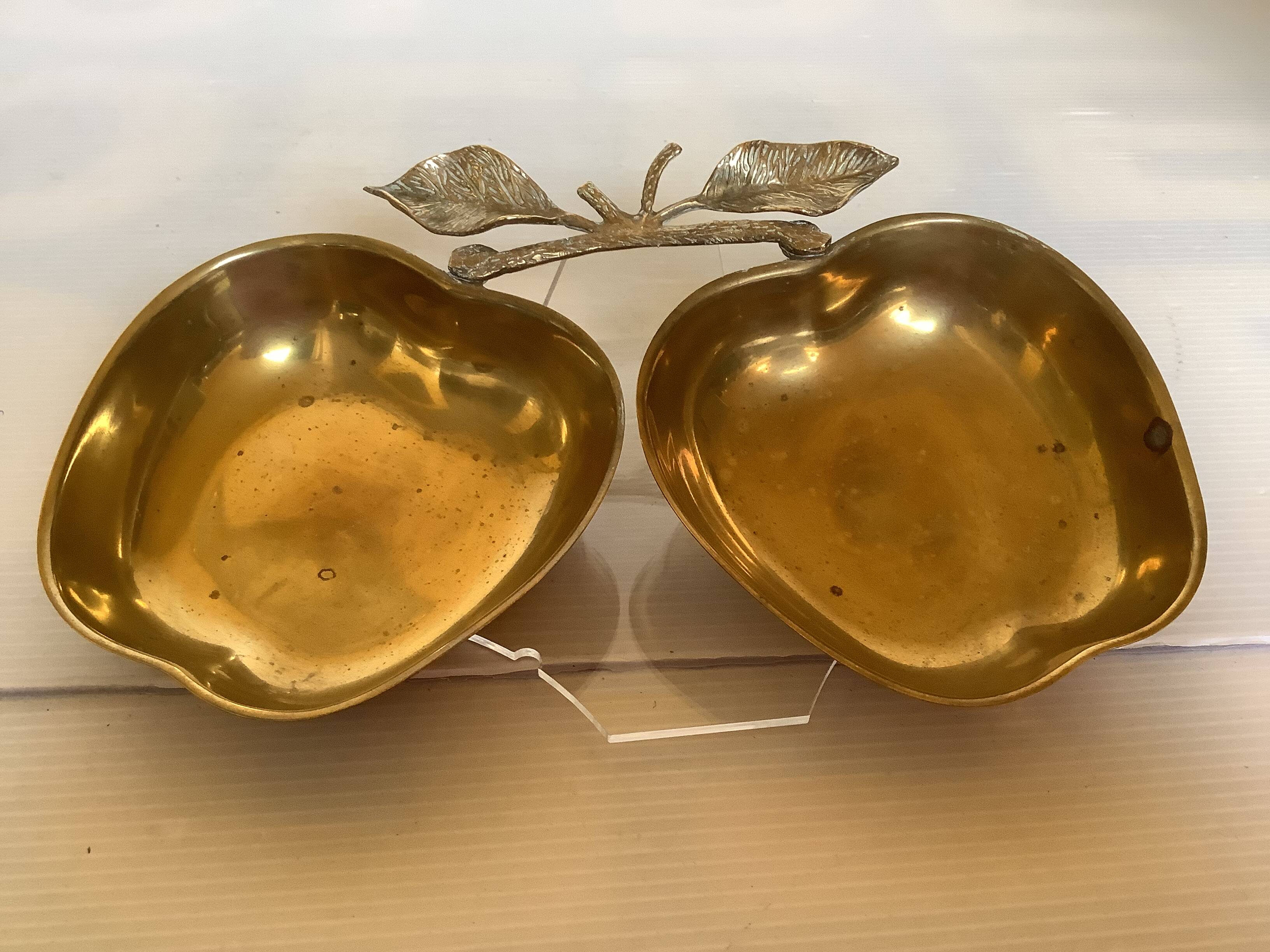 Double brass apple tray