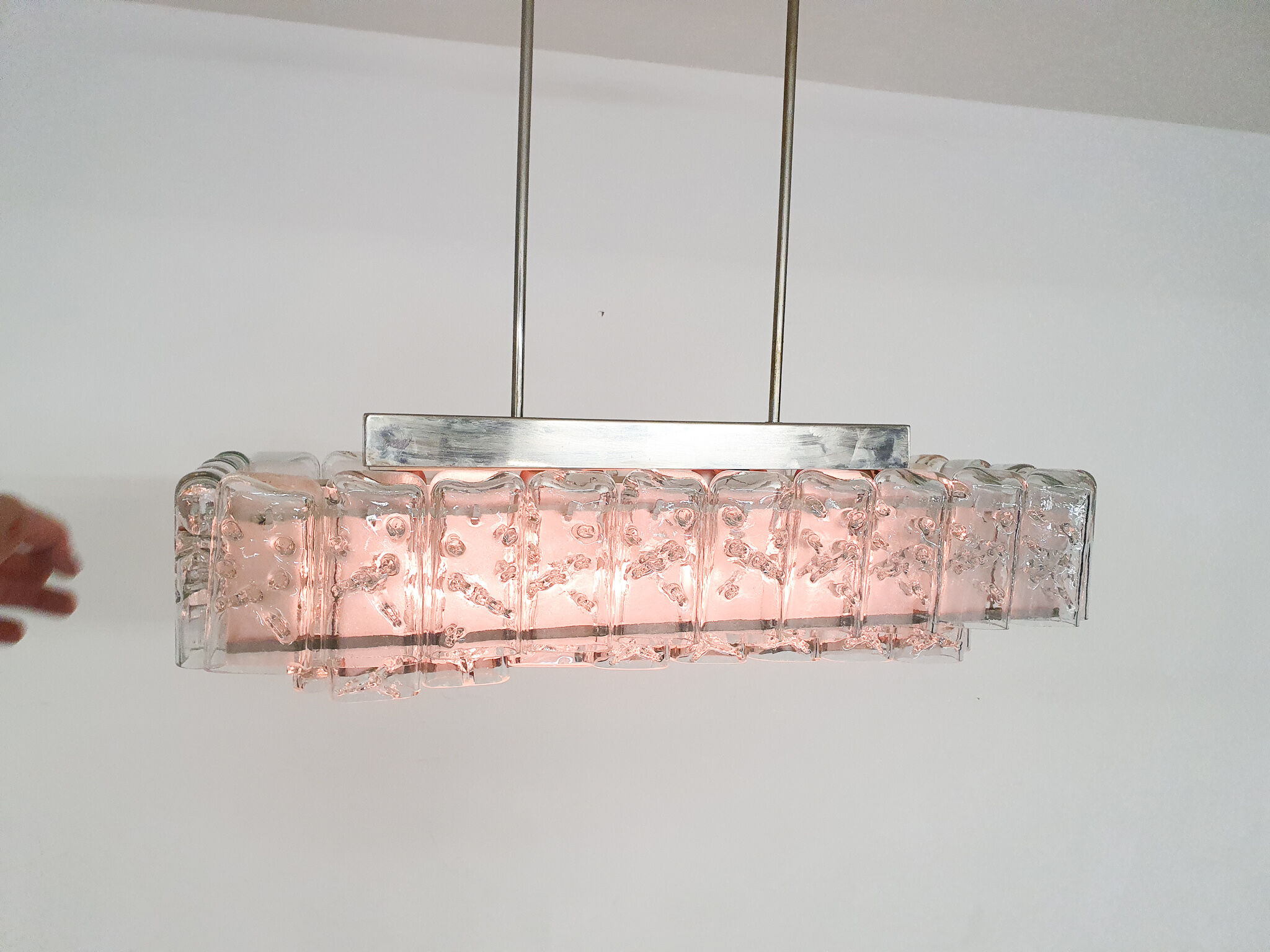 Glass chandelier by Doria, Germany 1960s