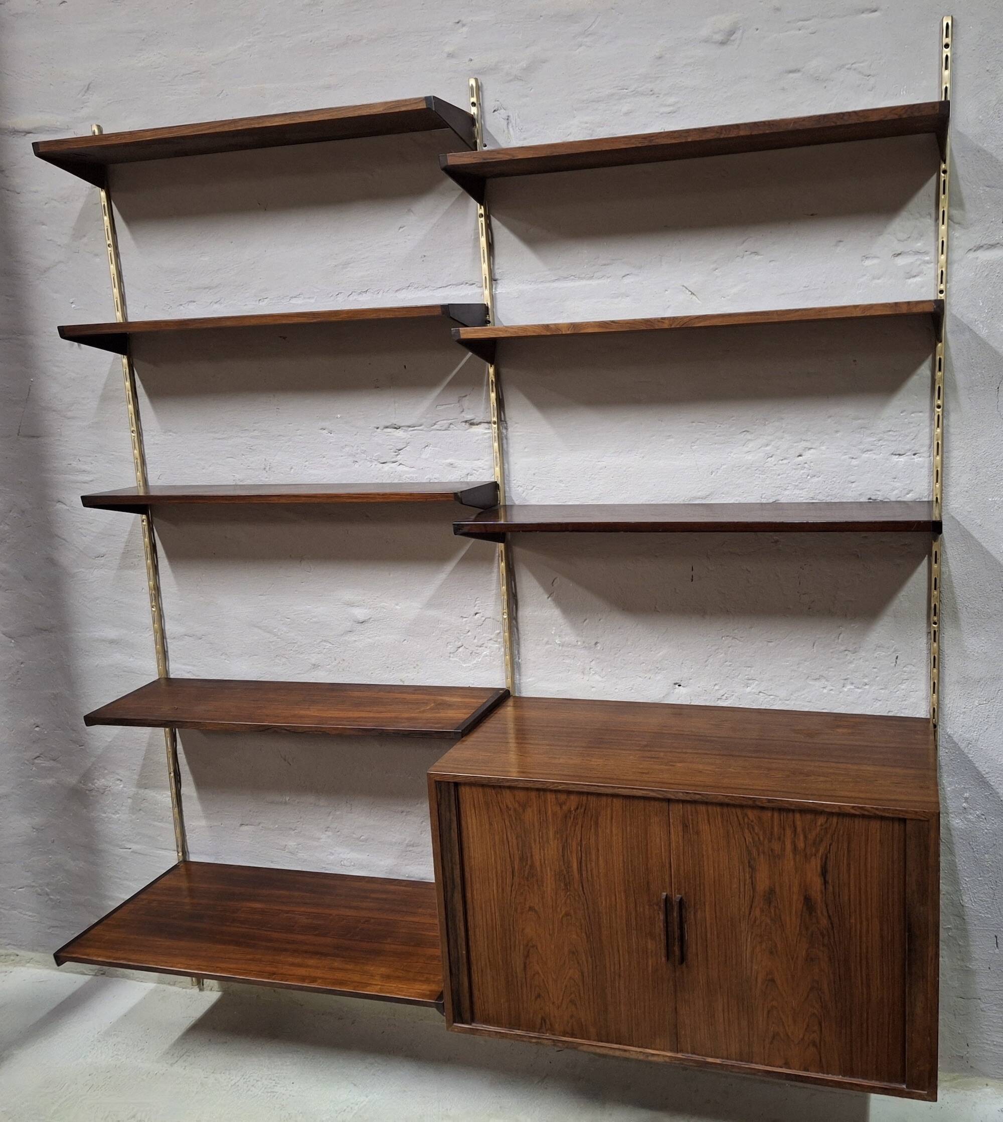 Modular shelving system in rosewood by Kai Kristiansen, Denmark, 1960s.