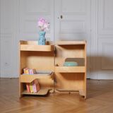 90s laminated wood folding storage unit