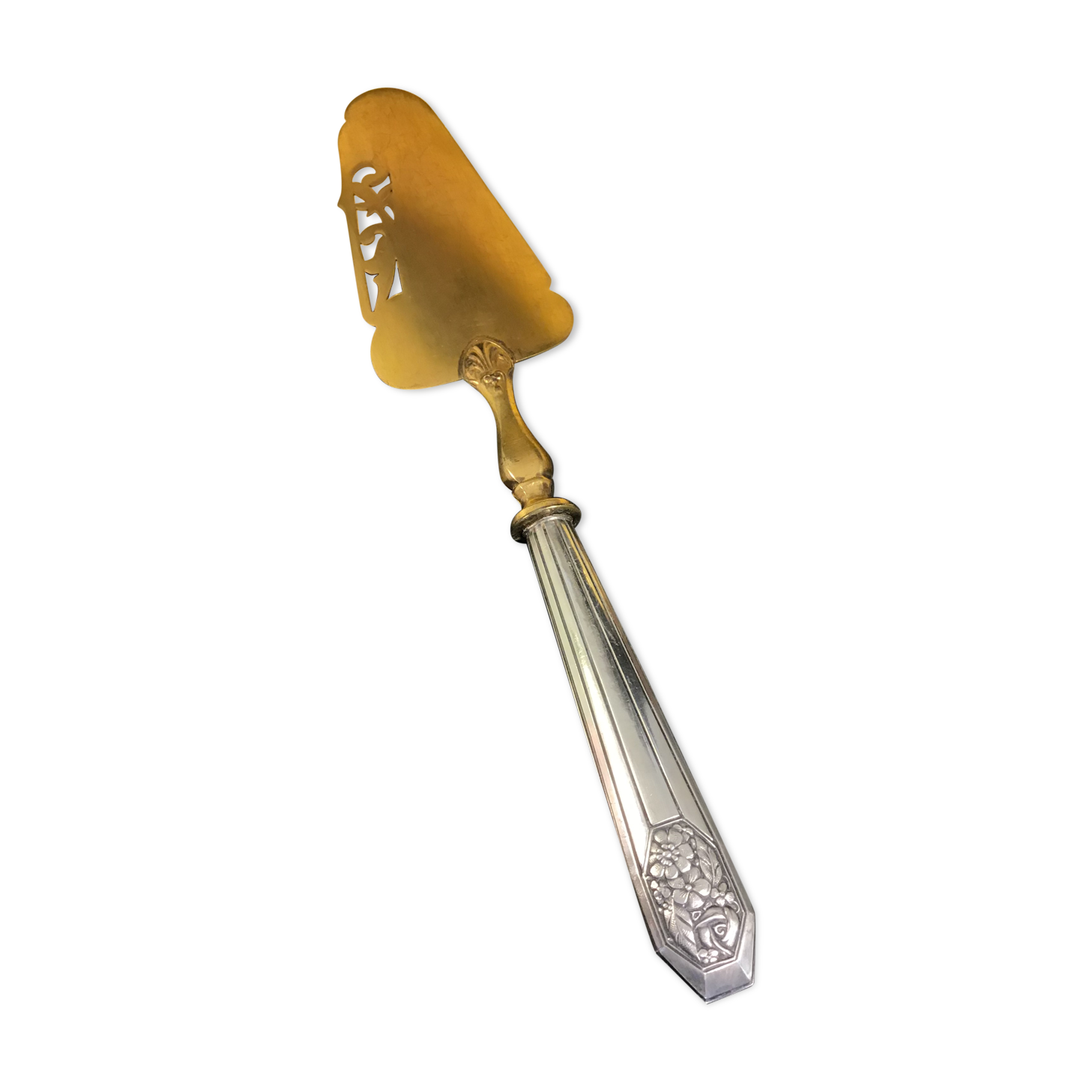 Silver metal pie shovel