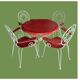 Rare 1950s garden furniture set - wrought iron & fibreglass - 5 pieces