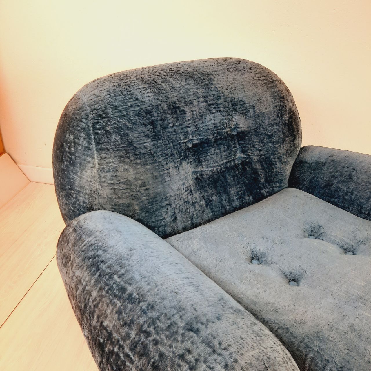Pair of armchair - vintage - 1960s / 70s - petrol blue color.