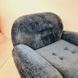 Pair of armchair - vintage - 1960s / 70s - petrol blue color.
