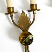 A pair of mid-century modern brass wall lamps by Vereinigte Werkstätten