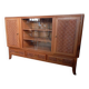 Display buffet in cherry veneer and natural wood.