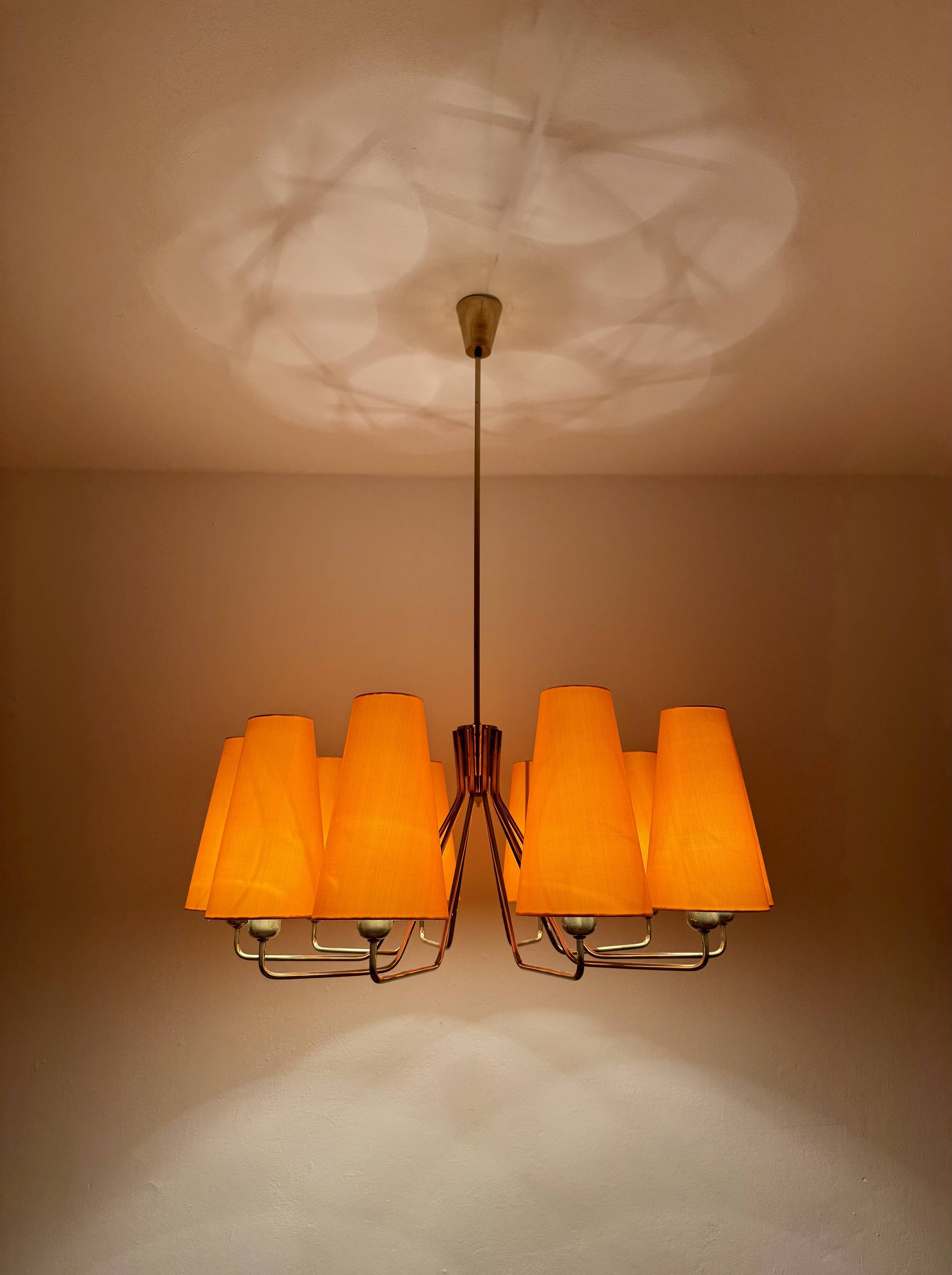 Large Brass Chandelier by Rupert Nikoll