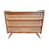 Chest of drawers vintage foot compass 3 drawers