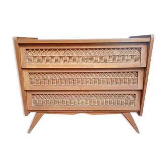 Chest of drawers vintage foot compass 3 drawers