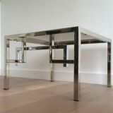 Pair of chrome designer side tables