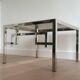 Pair of chrome designer side tables