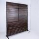 Slatted wood panel room divider or slatted coat rack with 10 mobile hooks