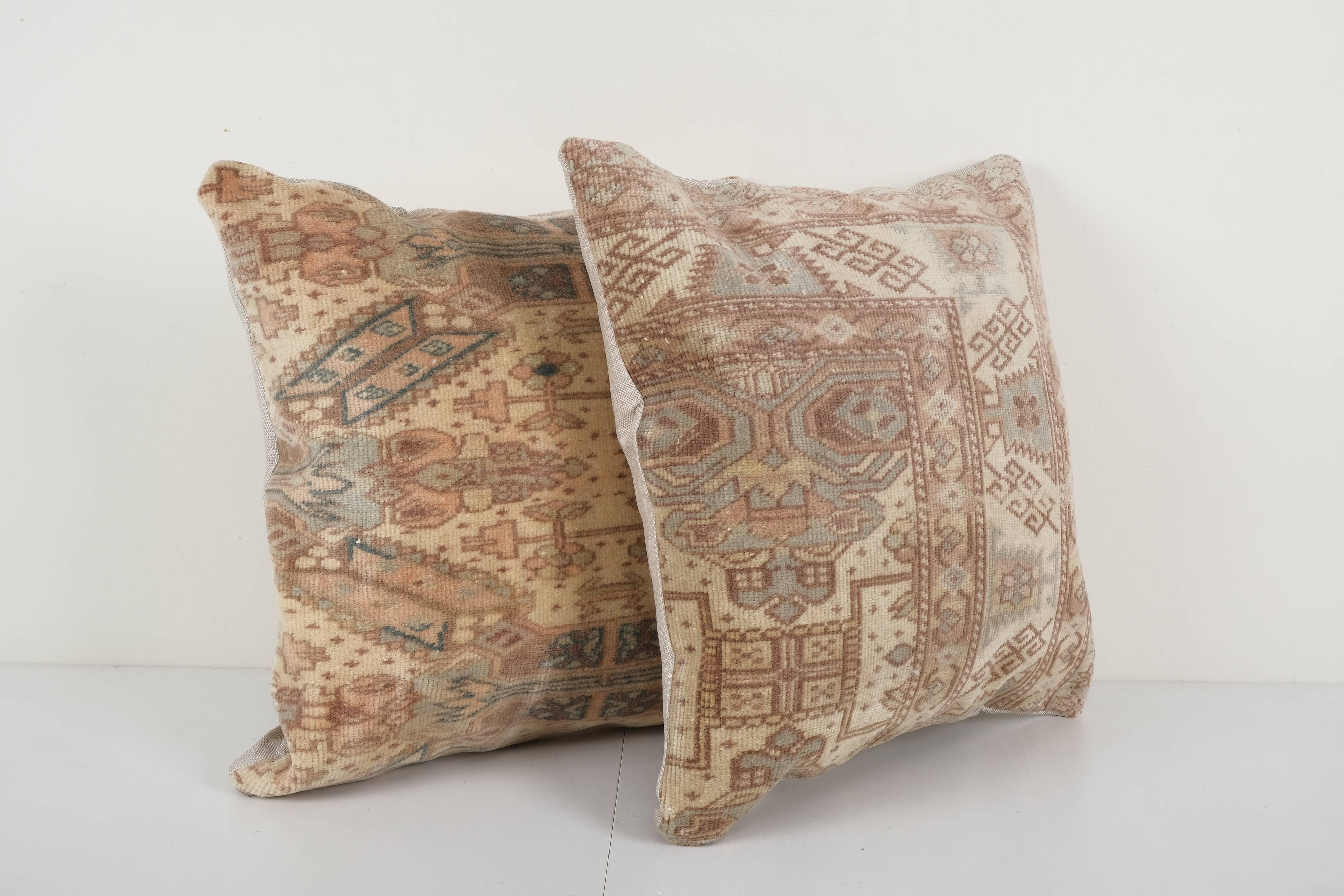 Set of two turkish carpet rug pillow cover